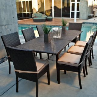 Hayneedle Coral Coast Vallejo All Weather Wicker Extension Dining Set