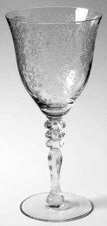 Duncan & Miller Adoration (Etched) Water Goblet   Stem #5321,Floral Etch,Knobs/