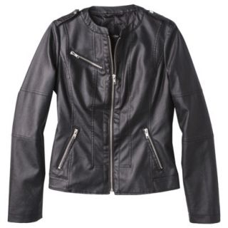 Mossimo Womens Faux Leather Jacket  Black M