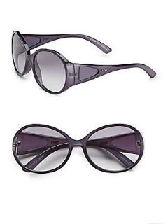 Injected Acetate Oval Sunglasses   Grey Purple