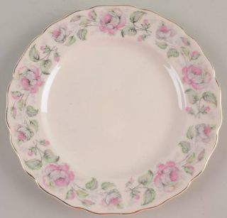Canonsburg QueenS Rose Bread & Butter Plate, Fine China Dinnerware   Pink Roses