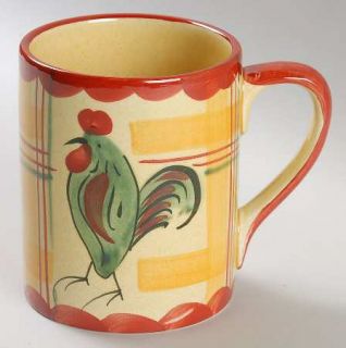 Euro Ceramica Rooster Mug, Fine China Dinnerware   Green Rooster,Orange/Yellow P
