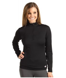 Hot Chillys Micro Elite Chamois 8K Solid Zip T Womens Long Sleeve Pullover (Black)