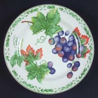 Interiors (PTS) Nature Salad Plate, Fine China Dinnerware   Stoneware,Green Vine