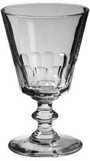 Unknown Crystal Unk272 Water Goblet   Clear,Flat Cuts On Bowl,Wafer Stem
