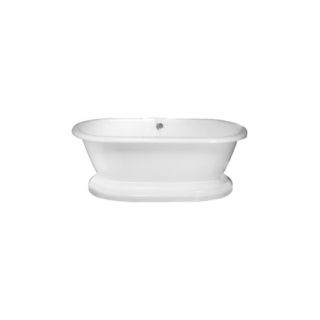 Barclay ATDR7H71B WH Universal Acrylic 71 Double Roll Top Tub with Base and 7