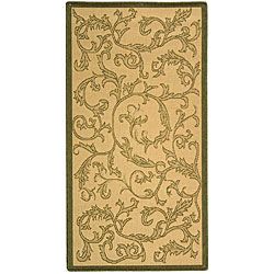Indoor/ Outdoor Mayaguana Natural/ Olive Rug (4 X 57) (IvoryPattern: FloralMeasures 0.25 inch thickTip: We recommend the use of a non skid pad to keep the rug in place on smooth surfaces.All rug sizes are approximate. Due to the difference of monitor colo