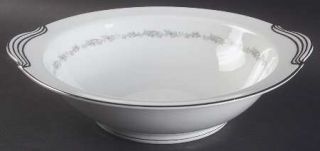 Noritake Crestmont 10 Round Vegetable Bowl, Fine China Dinnerware   Gray Scroll