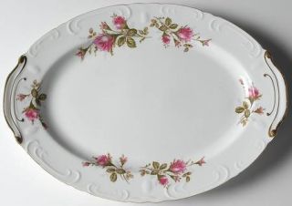 Lipper & Mann (L & M) Pompadour Rose (Gold Trim) 15 Oval Serving Platter, Fine