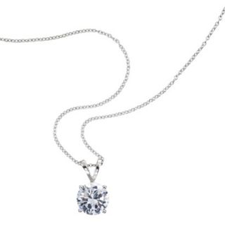 Silver Plated Cubic Zirconia Pendant Necklace (8mm)