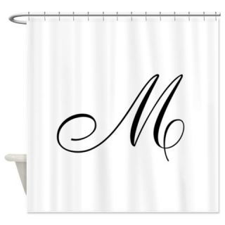 CafePress ornate script monogram letter M in black Shower Cu Free Shipping! Use code FREECART at Checkout!