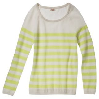Mossimo Supply Co. Juniors Mesh Striped Sweater   Dogbone/Limesand M(7 9)