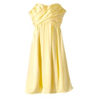 TEVOLIO Womens Plus Size Satin Strapless Dress   Sassy Yellow   24W