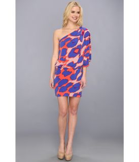 Jessica Simpson One Shoulder Printed Mini Dress Womens Dress (Blue)