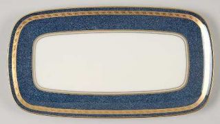 Mikasa Imperial Lapis Butter Tray, Fine China Dinnerware   Gold Encrusted On Blu