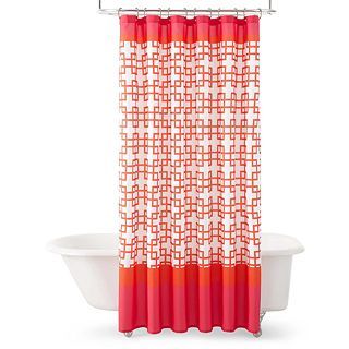 JCP Home Collection JCPenney Home Lattice Stripe Shower Curtain, Pink