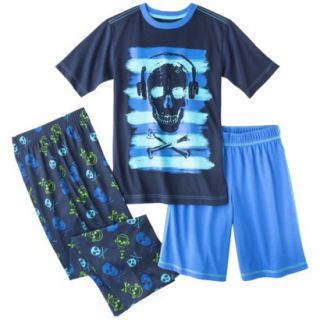 Cherokee Boys 2 Piece Short Sleeve Skull Pajama Set   Blue XL