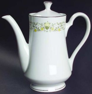 Fine China of Japan Florentine Coffee Pot & Lid, Fine China Dinnerware   Yellow&