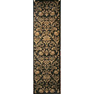 Damask Black Rug (23 X 77) (PolypropyleneConstruction Method: Machine MadePile Height: 0.5 in.Style: TransitionalPrimary color: BlackSecondary colors: BrownPattern: OrientalTip: We recommend the use of a non skid pad to keep the rug in place on smooth sur