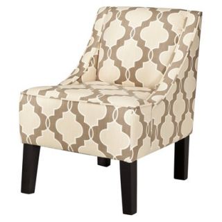 Skyline Upholstered Chair Hudson Swoop Chair   Luca Geometric Stone