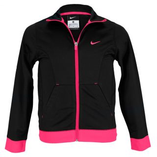 Nike Girls` Performance Knit Training Jacket Xsmall 011_Black/Pink