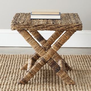 Safavieh Manor Natural Wicker X bench (NaturalMaterials: RattanDimensions: 18.9 inches high x 20.9 inches wide x 20.9 inches deepThis product will ship to you in 1 box.Furniture arrives fully assembled )