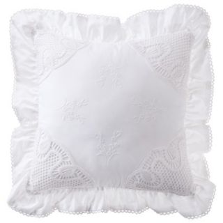 Simply Shabby Chic Crochet Decorative Pillow   White