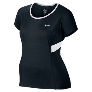 Nike Women`s Extended Power Short Sleeve Tennis Top Black 1X Black