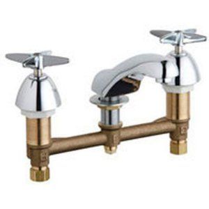 Chicago Faucets 404 633ABCP Universal 8 in. Widespread 2 Handle Low Arc Bathroom