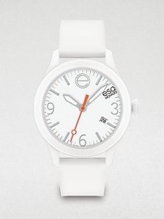 ESQ Movado Silicone Wrapped Stainless Steel Watch   White