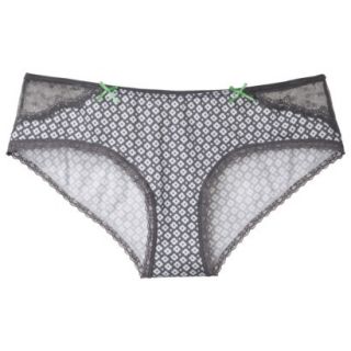 Xhilaration Juniors Cotton With Lace Trim Hipster   Iron Gray S