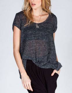 Lived In Sheer Womens Tee Charcoal In Sizes Large, X Large, X Small, Med