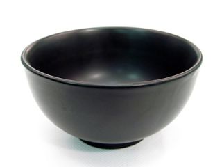 CAC International 4.75 Japanese Style Rice Bowl   Ceramic, Black
