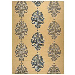 Indoor/ Outdoor St. Martin Natural/ Blue Rug (710 X 11) (IvoryPattern: FloralMeasures 0.25 inch thickTip: We recommend the use of a non skid pad to keep the rug in place on smooth surfaces.All rug sizes are approximate. Due to the difference of monitor co