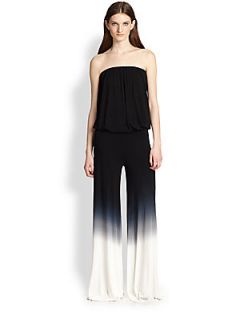 Young Fabulous & Broke Sydney Strapless Ombre Wide Leg Jumpsuit   Black To White