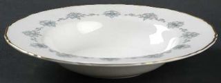 Royal Worcester Blue Medallion Rim Soup Bowl, Fine China Dinnerware   Bone,Blue/