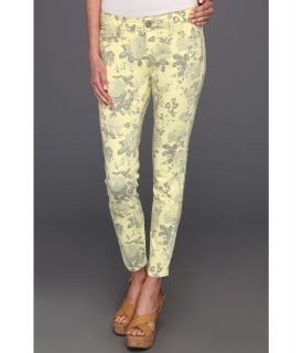 Mavi Jeans Alexa Ankle Mid Rise Super Skinny in Yellow Flower Print Womens Jeans (Yellow)