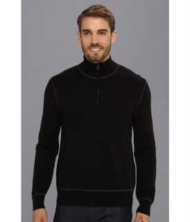 Calvin Klein Jeans 12gg Solid 1/4 Zip Mock Neck Mens Sweater (Black)