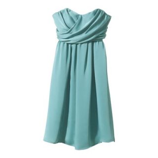 TEVOLIO Womens Plus Size Satin Strapless Dress   Blue Ocean   28W