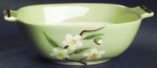 Weil Ware Blossom Celadon Lugged Cereal Bowl, Fine China Dinnerware   Square,Whi