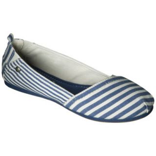 Womens Mad Love Lynnae Striped Loafer   Blue 9