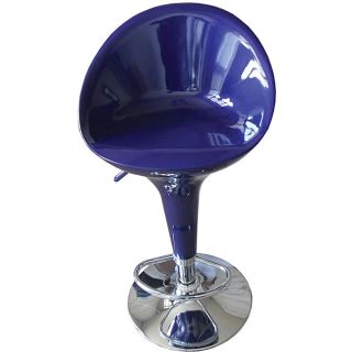 Sybill Adjustable Blue Chrome Finish Air Lift Stool (set Of 2) (Blue Materials: ABS seat and back, metalFinish: Chrome Adjustable air lift stoolDimensions: 34 inches high x 18.5 inches wide x 20 inches deep )