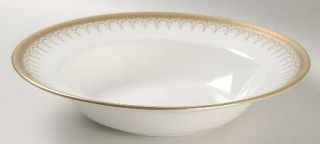 Royal Albert Athena Large Rim Soup Bowl, Fine China Dinnerware   Black Dots,Gold