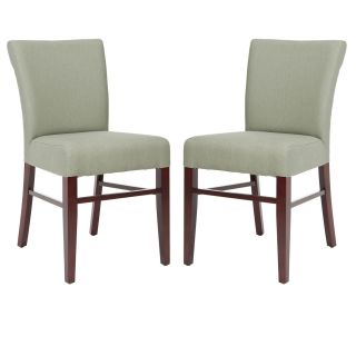 Safavieh Bolton Grey Green Linen Side Chairs (set Of 2) (Grey GreenMaterials: Wood and LinenFinish: MahoganySeat height: 20.1 inchesDimensions: 34.6 inches high x 22.6 inches wide x 18.3 inches deep Number of boxes this will ship in: 1Chairs arrive fully 