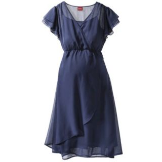 Merona Maternity Short Sleeve Woven Dress   Blue XS
