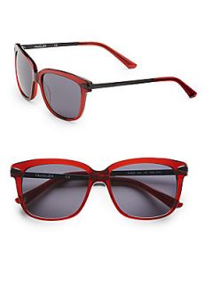 Two Tone Acetate Square Sunglasses   Red