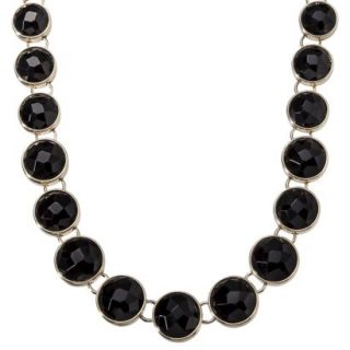 Lonna & Lilly Enamel Circle Frontal Necklace   Black