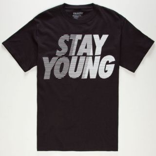 Stay Young Mens T Shirt Black In Sizes Xx Large, Medium, X Large, Small