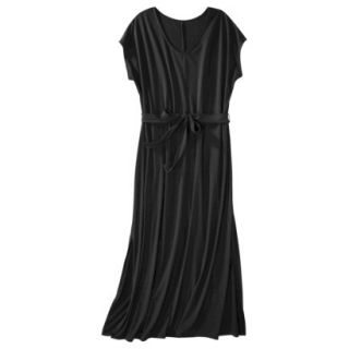 Merona Womens Plus Size Short Sleeve V Neck Maxi Dress   Black 2