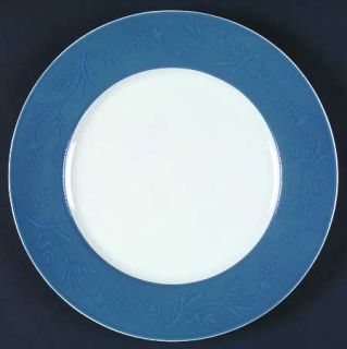  Sweetberry Lane Blue Dinner Plate, Fine China Dinnerware   Blue Rim W/V
